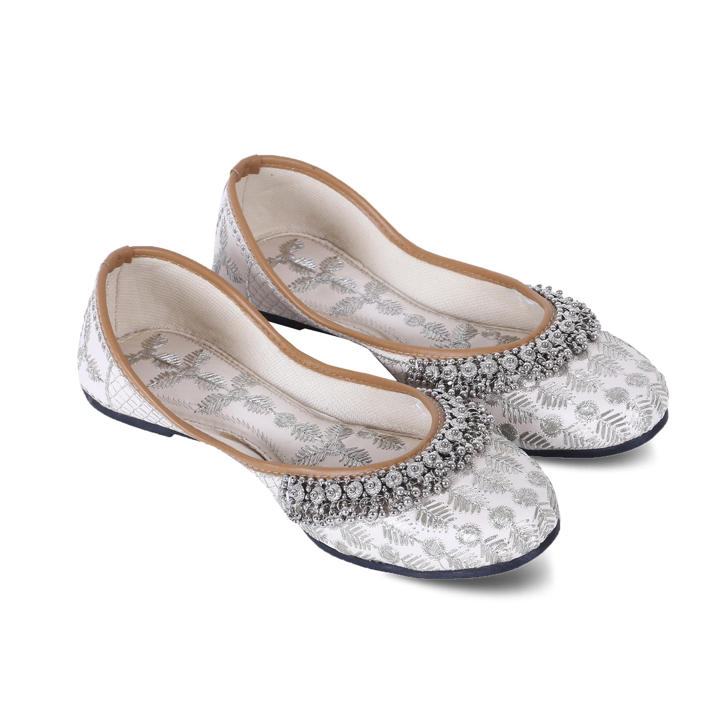 DFR Women Rajasthani Embroidered with Payal Punjabi Mojari Juti Shoe