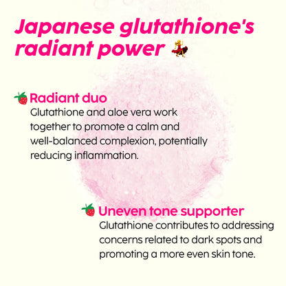 PLIX Glowy Skin 500mg Glutathione Supplement with Hyaluronic Acid, Vitamin C, E & Berries | 30 Effervescent Tablets, Strawberry Flavor