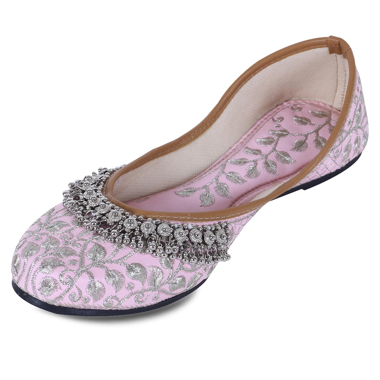 DFR Women Rajasthani Embroidered with Payal Punjabi Mojari Juti Shoe