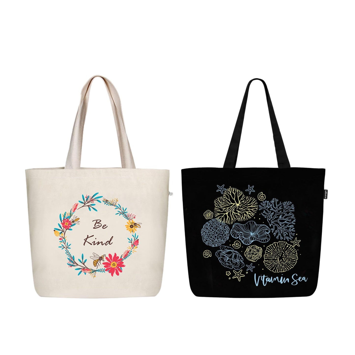 Ecoright Large Canvas Tote Bag for Women, Zipper Handbags for Women Inner Pocket for Shopping, Office & Daily Use