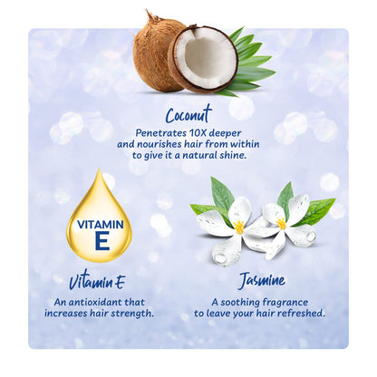 Parachute Advansed Jasmine Enriched Coconut Hair Oil with Vitamin-E | For Scalp Nourishment| Stronger, Softer, Silkier Hair | Indian Hair Oil | All Hair Types| 10.1 Fl.oz