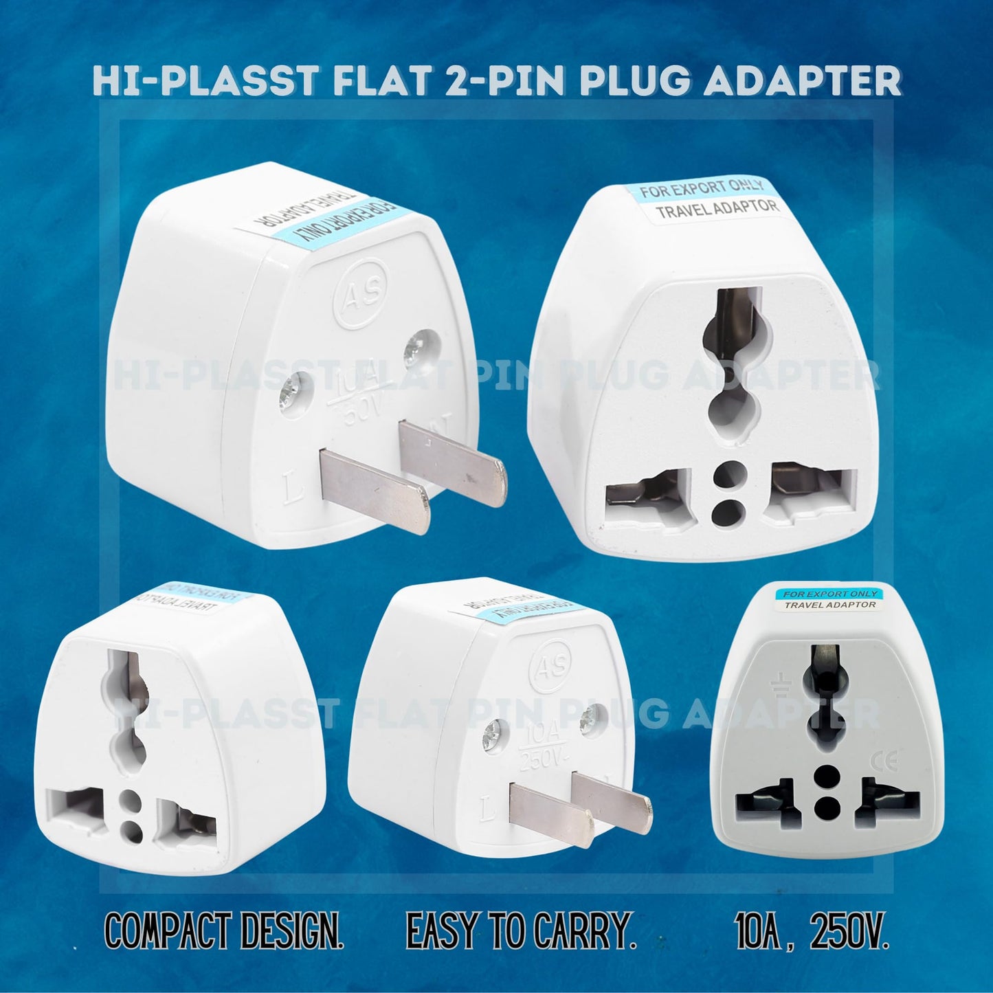 Hi-PLASST (3pcs) Type-A US Converter Plug // India to USA Universal Travel Adapter for USA, Canada, Mexico, Brazil, Philippines, Cuba, Thailand, Taiwan, Japan, Panama, etc