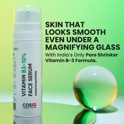 Cos-IQ 5% Niacinamide Face Serum for Clear Glowing Skin, Reduces Dullness, Hydrates & Repairs Skin with Vit B3 & Hyaluronic Acid, Day & Night Serum | For Women & Men | 30ml