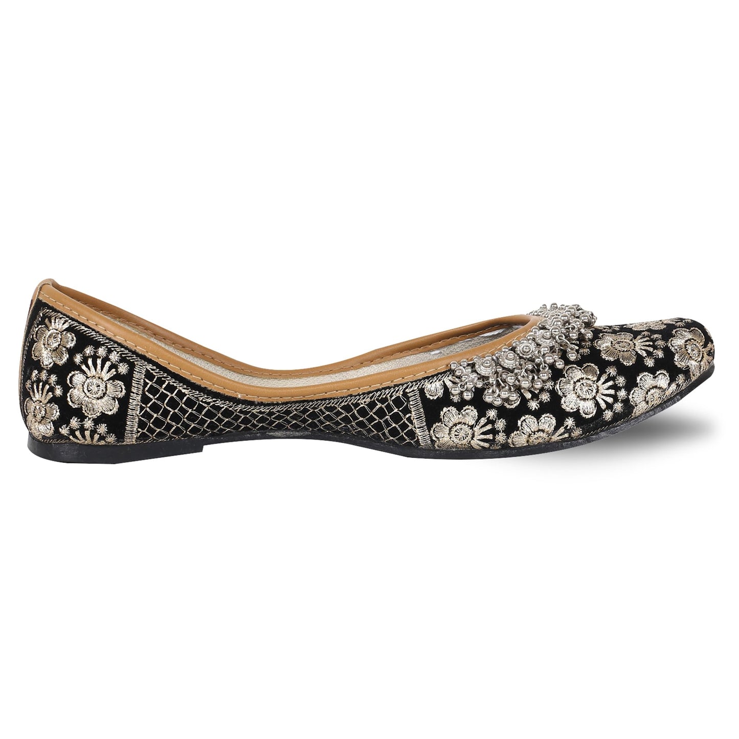 DFR Women Rajasthani Embroidered with Payal Punjabi Mojari Juti Shoe