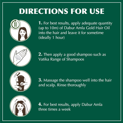 Vatika Naturals Amla Hair Oil – Nourishing Herbal Hair Oil for Stronger, Thicker & Shinier Hair – Enriched with Amla Extracts to Reduce Hair Fall, Strengthen Roots & Promote Healthy Growth – 300ml