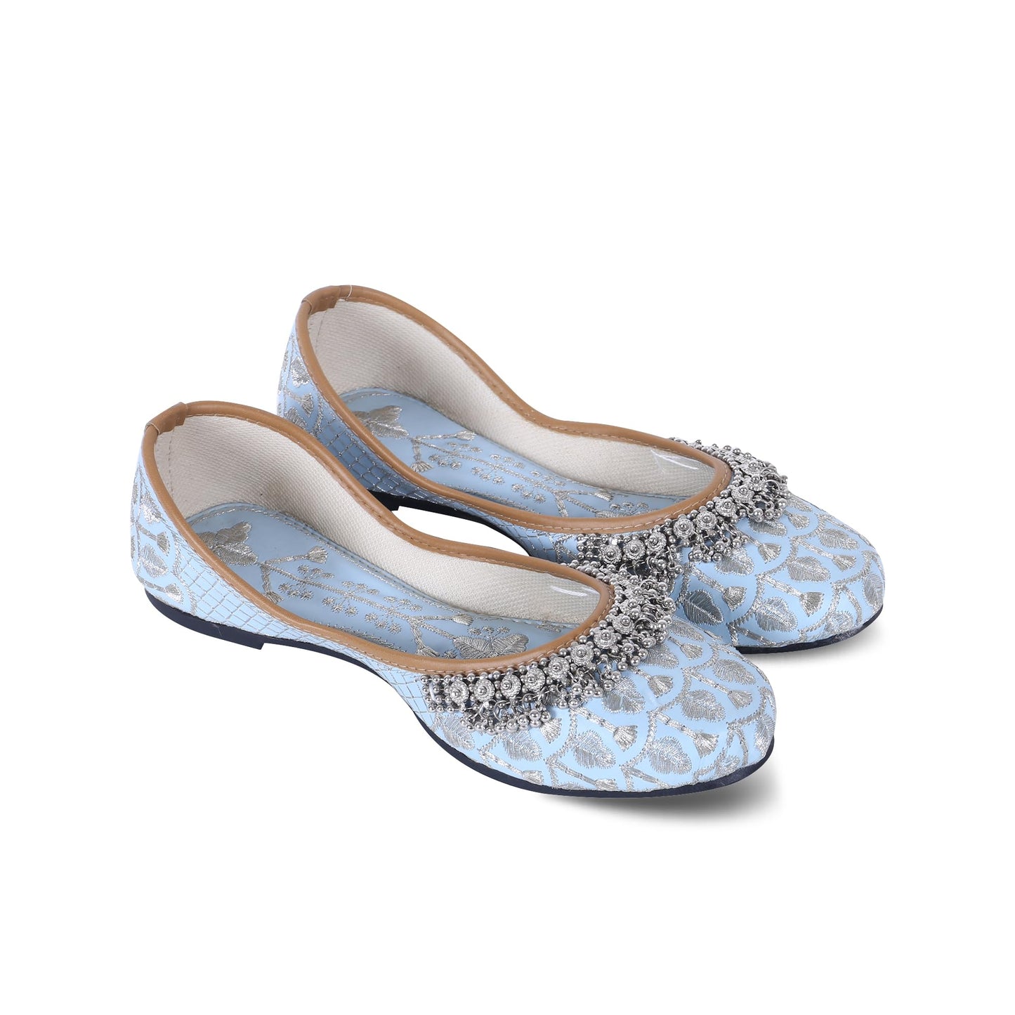 DFR Women Rajasthani Embroidered with Payal Punjabi Mojari Juti Shoe