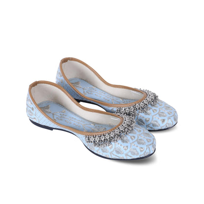 DFR Women Rajasthani Embroidered with Payal Punjabi Mojari Juti Shoe