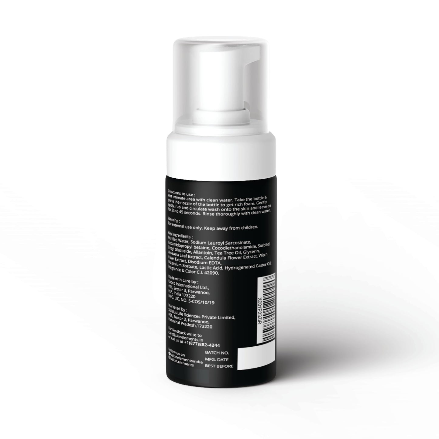 Skin Elements Intimate Wash for Men with Passion Fruit (4.05 Fl Oz) | pH Balanced Foaming Intimate Wash | Prevents Itching, Irritation & Bad Odor |
