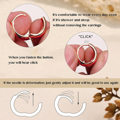 VAMA FASHIONS 18K Rose Gold Plated Hypoallergenic Piercing Kaju Kan ki Bali Hoop Earring Dainty Chunky Huggie Baali Stud Earrings for Girls Women