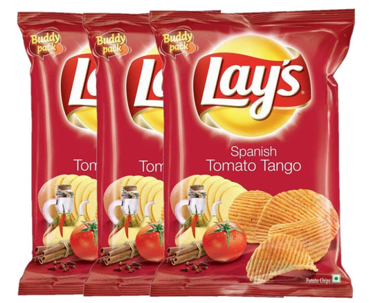 Lay's Potato Chips, India's Magic Masala Flavour, Crunchy Chips & Snacks 3 PACK