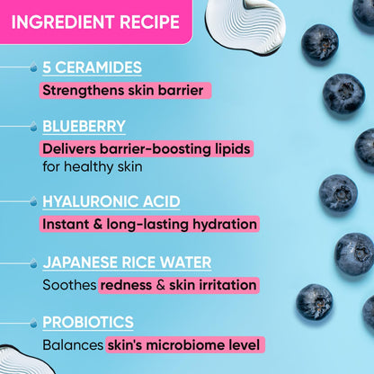 Dot & Key Ceramides Moisturizer with Hyaluronic for Intense Moisturizing and Skin Strengthening | With Probiotic & Rice Water I Barrier Repair Cream | For Dry Skin, Normal & Sensitive Skin | 100g