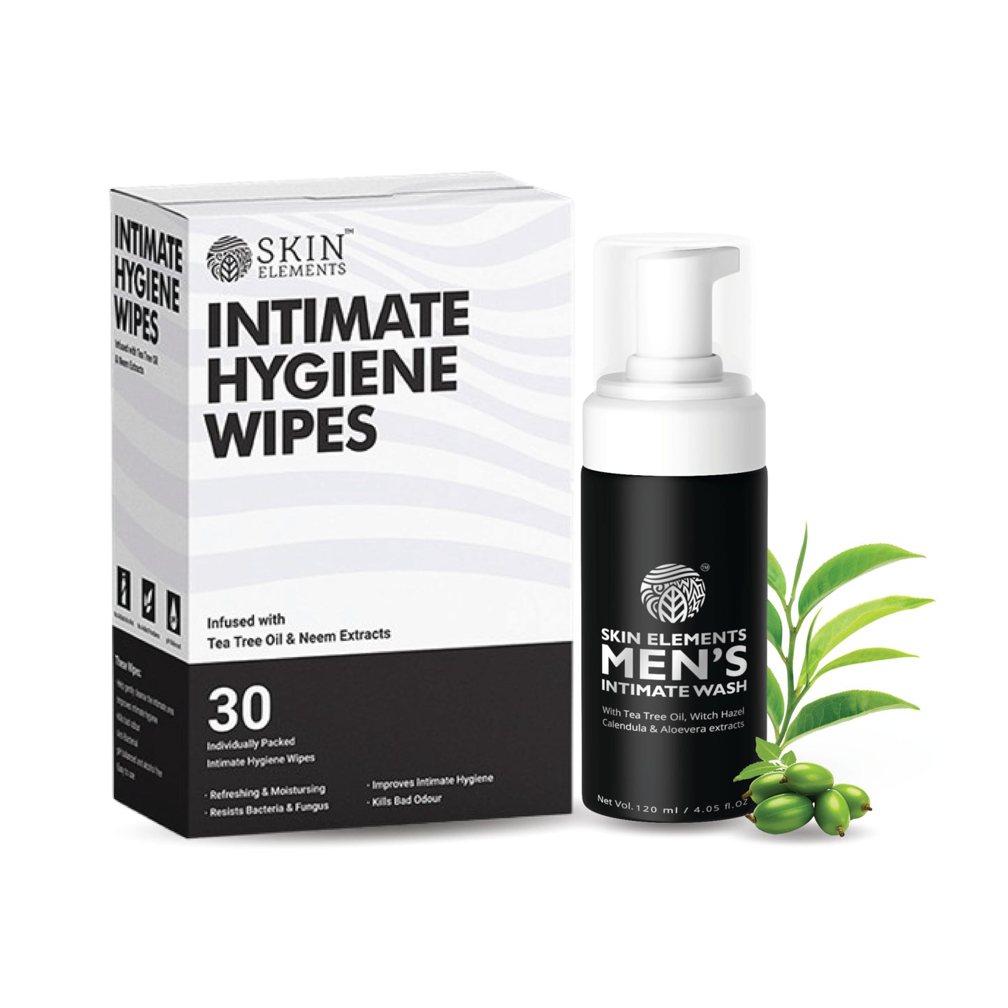 Skin Elements Intimate Wash for Men with Passion Fruit (4.05 Fl Oz) | pH Balanced Foaming Intimate Wash | Prevents Itching, Irritation & Bad Odor |