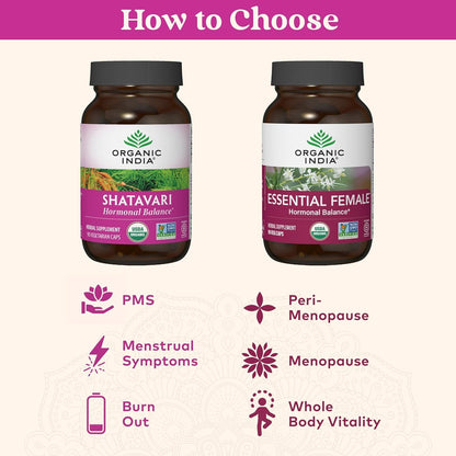 ORGANIC INDIA Shatavari Capsules - Herbal Supplement, Supports Hormonal Balance, Immune System Support, Vegan, Gluten-Free, USDA Organic, Supports Reproductive Health - 90 Capsules