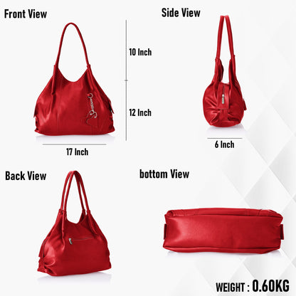 Fostelo Women's Vegan Leather Style Diva Handbag Shoulder Hobo Bag Ladies Purse (Large)