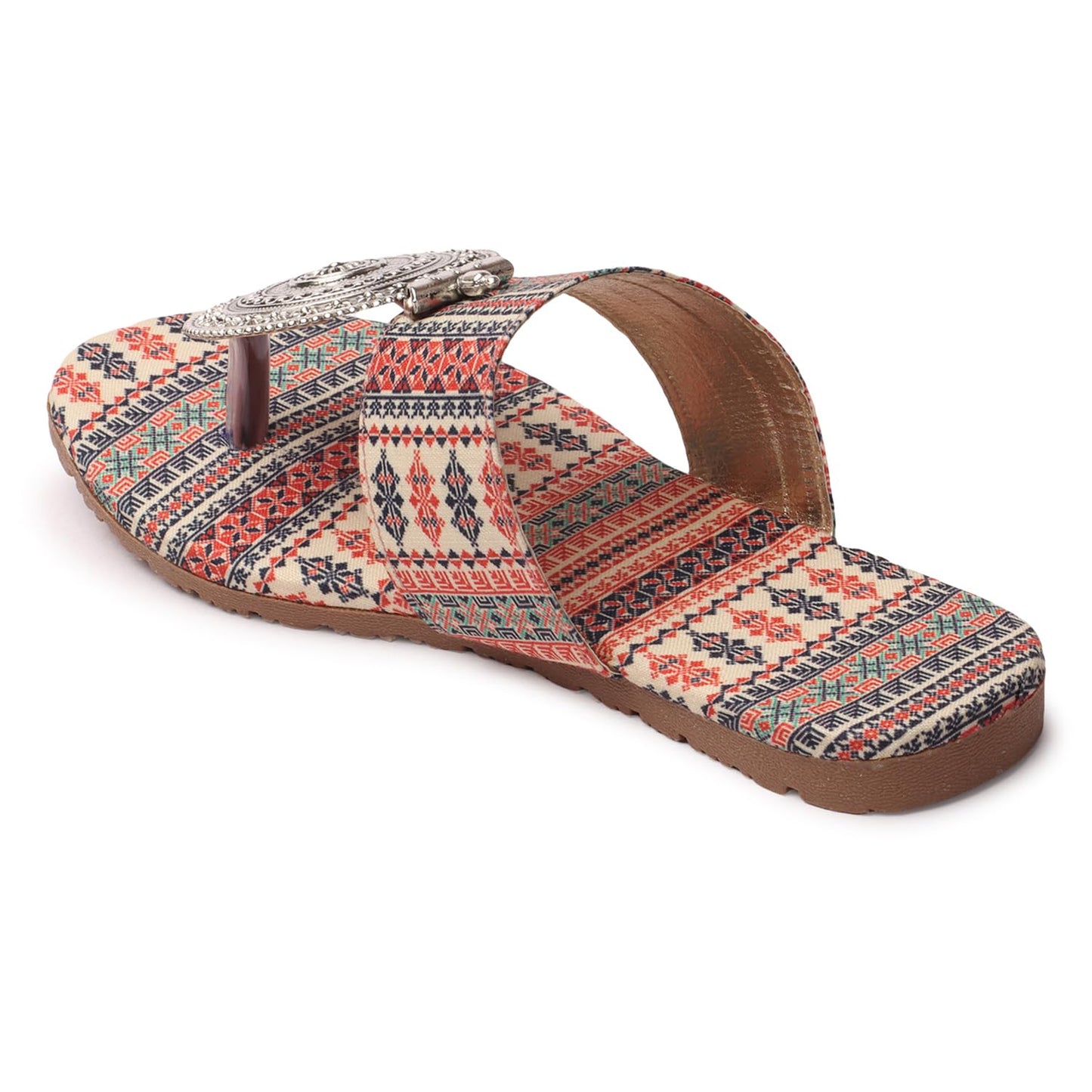 Women's Banjara Style Rajasthani Chappal Ethnic Flats Sandal, Traditional Slip-On Slipper 3 to 8 Sizes