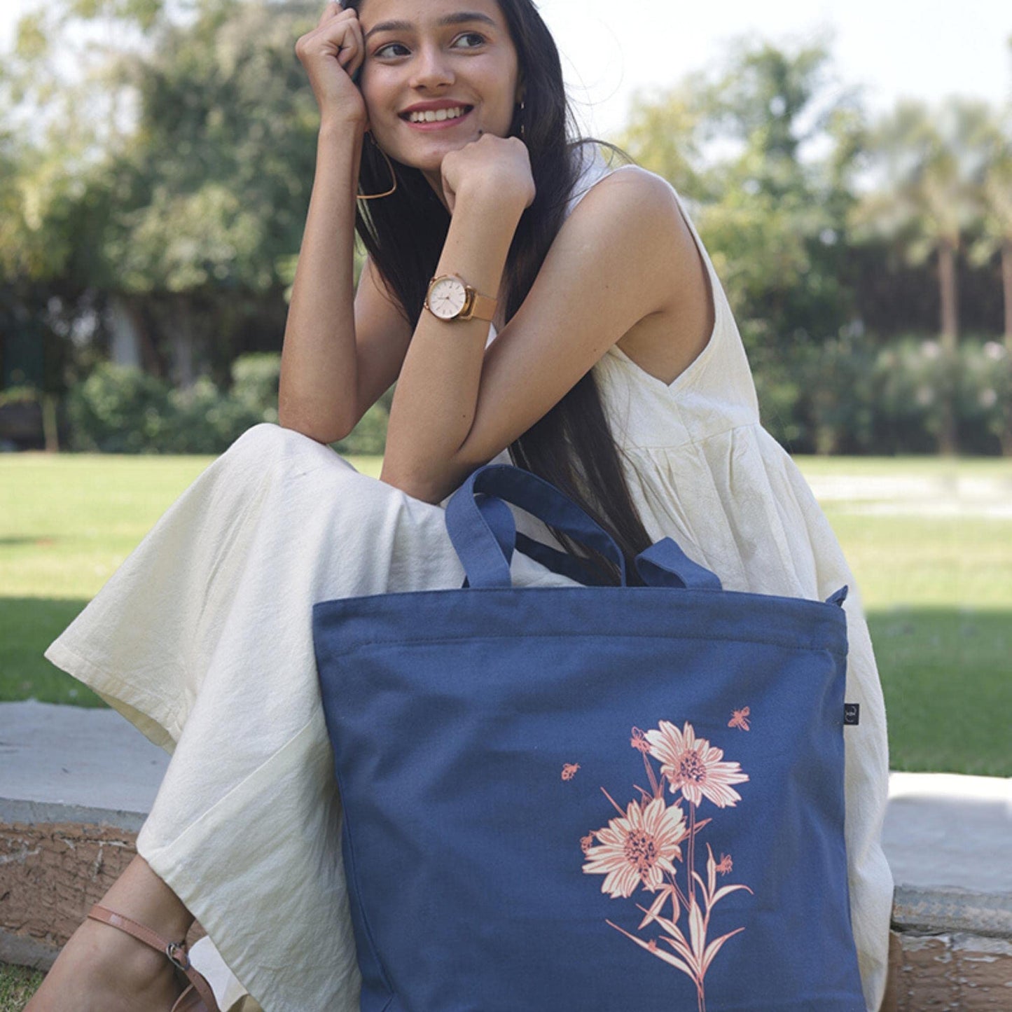 Ecoright Large Canvas Tote Bag for Women, Zipper Handbags for Women Inner Pocket for Shopping, Office & Daily Use