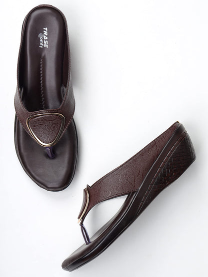 TRASE Women's Fashion Sandal | Faux Leather, Comfortable & Stylish Wedges | Ideal for Casual & Formal Occasions 2 inches heel