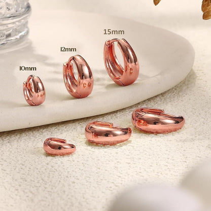 VAMA FASHIONS 18K Rose Gold Plated Hypoallergenic Piercing Kaju Kan ki Bali Hoop Earring Dainty Chunky Huggie Baali Stud Earrings for Girls Women
