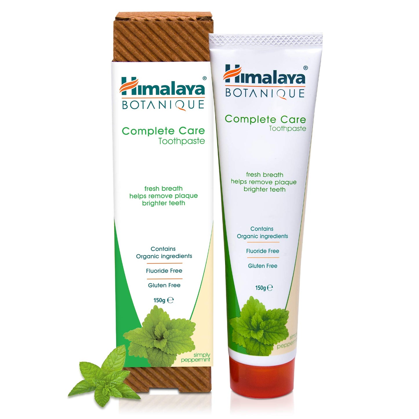 Himalaya Botanique Complete Care Toothpaste, Herbal, Mint Flavor, Fights Plaque, Freshens Breath, Fluoride Free, No Artificial Flavors, SLS Free, Cruelty Free, Foaming, 5.29 Oz, 4 Pack