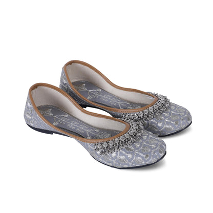DFR Women Rajasthani Embroidered with Payal Punjabi Mojari Juti Shoe