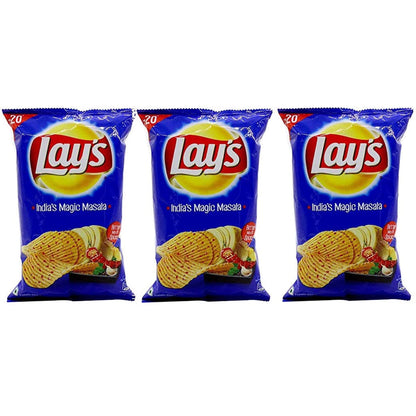 Lay's Potato Chips, India's Magic Masala Flavour, Crunchy Chips & Snacks 3 PACK