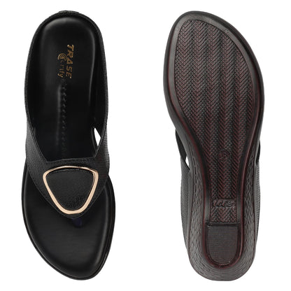 TRASE Women's Fashion Sandal | Faux Leather, Comfortable & Stylish Wedges | Ideal for Casual & Formal Occasions 2 inches heel