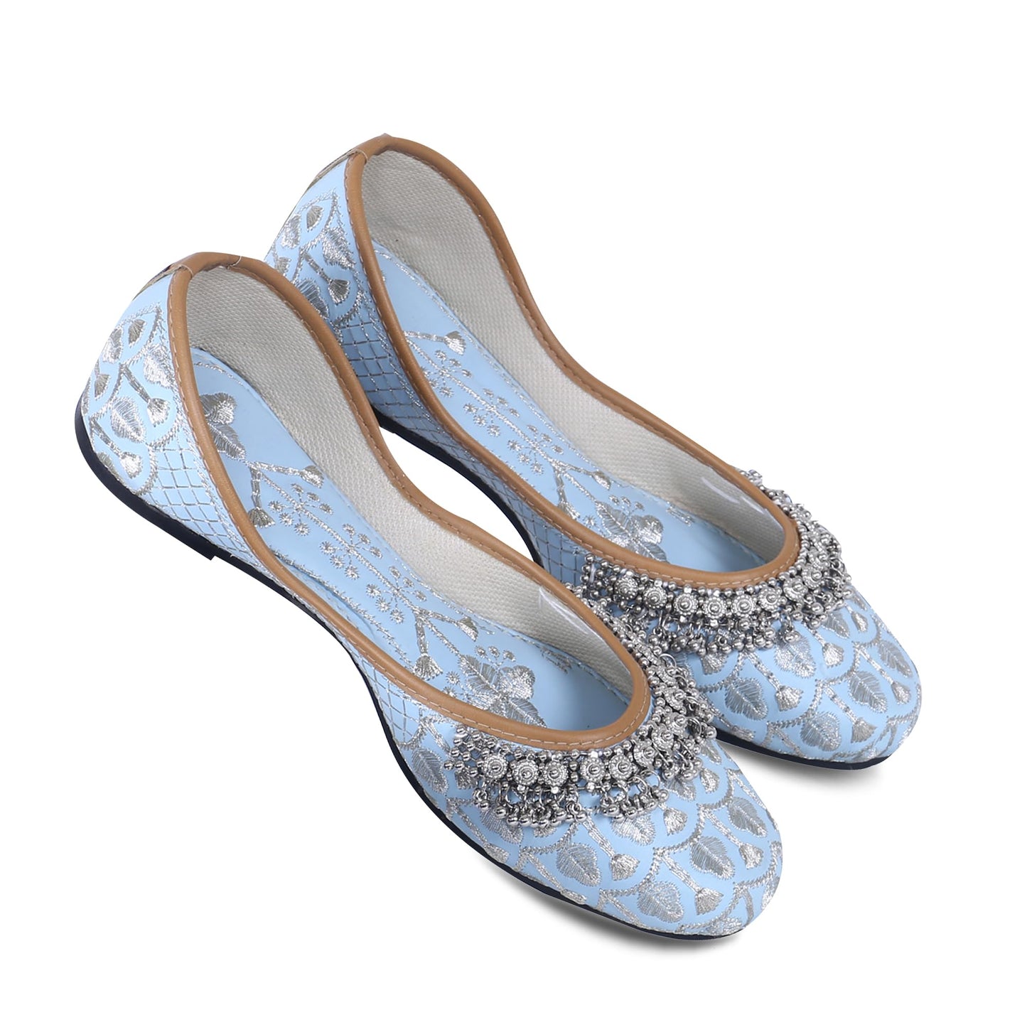 DFR Women Rajasthani Embroidered with Payal Punjabi Mojari Juti Shoe
