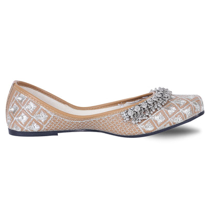 DFR Women Rajasthani Embroidered with Payal Punjabi Mojari Juti Shoe