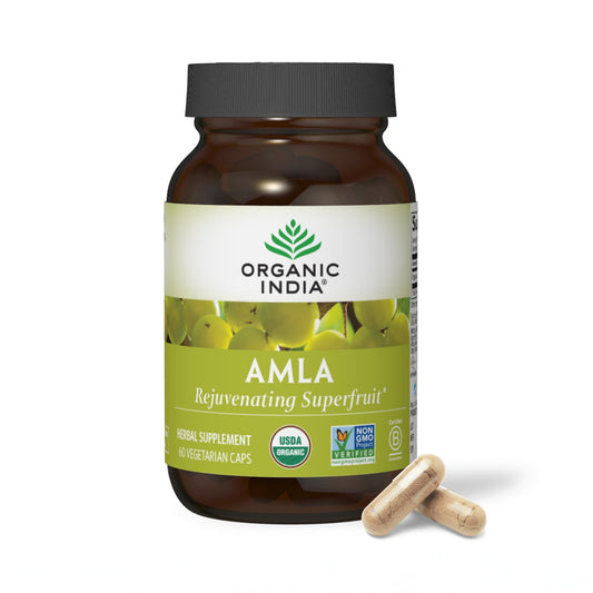 ORGANIC INDIA Amla Capsules Organic - Indian Gooseberry Herbal Vitamin Supplement, Amla Supplement, Immune Support, Vegan, Gluten-Free, Ayurvedic, Antioxidant, Non-GMO - 90 Capsules