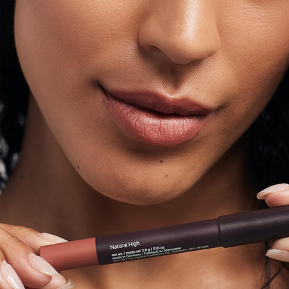 VASANTI Matte Crush Lipstick Pencil – Rosy Pout Medium Pink Brown – Soft, Velvety Matte Finish, Waterproof, Smooth Application – Natural, Vegan, Paraben-Free Lip Color