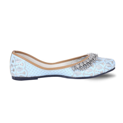 DFR Women Rajasthani Embroidered with Payal Punjabi Mojari Juti Shoe