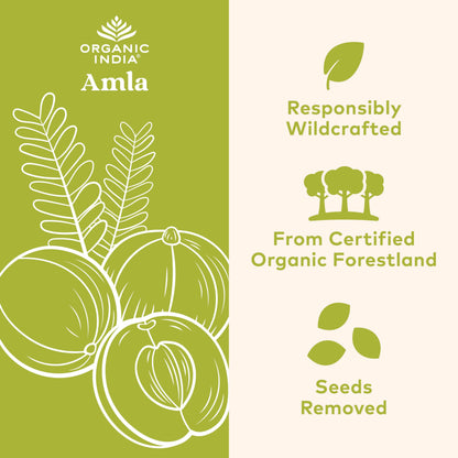 ORGANIC INDIA Amla Capsules Organic - Indian Gooseberry Herbal Vitamin Supplement, Amla Supplement, Immune Support, Vegan, Gluten-Free, Ayurvedic, Antioxidant, Non-GMO - 90 Capsules