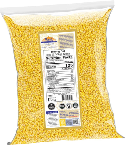 Rani Moong Whole (Ideal for cooking & sprouting, Whole Mung Beans with skin) Lentils Indian 64oz (4lbs) 1.81kg Bulk ~ All Natural | Gluten Friendly | Non-GMO | Kosher | Vegan | Indian Origin
