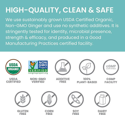 Himalaya Organic Ginger, 60 Day Supply - Digestive Health Supplement for Nausea, Upset Stomach Relief, and Occasional Bloating and Heartburn - USDA Organic, Vegan, Non-GMO, Gluten Free, 60 Caplets
