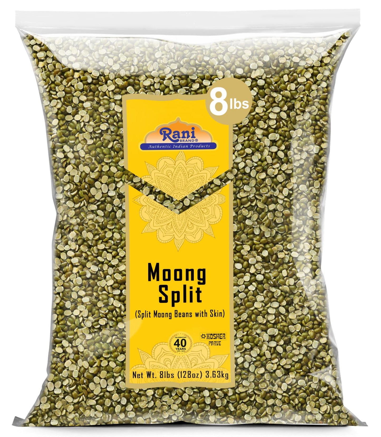 Rani Moong Whole (Ideal for cooking & sprouting, Whole Mung Beans with skin) Lentils Indian 64oz (4lbs) 1.81kg Bulk ~ All Natural | Gluten Friendly | Non-GMO | Kosher | Vegan | Indian Origin
