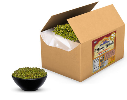 Rani Moong Whole (Ideal for cooking & sprouting, Whole Mung Beans with skin) Lentils Indian 64oz (4lbs) 1.81kg Bulk ~ All Natural | Gluten Friendly | Non-GMO | Kosher | Vegan | Indian Origin