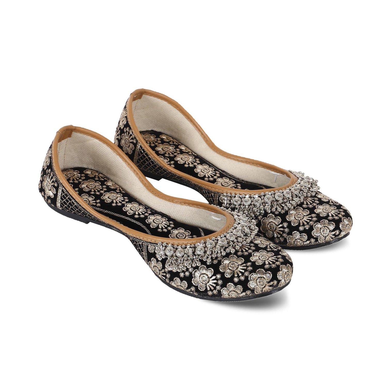 DFR Women Rajasthani Embroidered with Payal Punjabi Mojari Juti Shoe