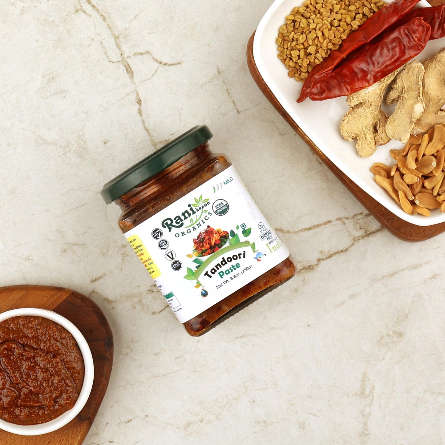 Rani Tandoori Masala (Natural, No Colors Added) Indian 11-Spice Blend 3oz (85g) PET Jar ~ Salt Free | Vegan | Gluten Friendly | NON-GMO | Kosher | Indian Origin