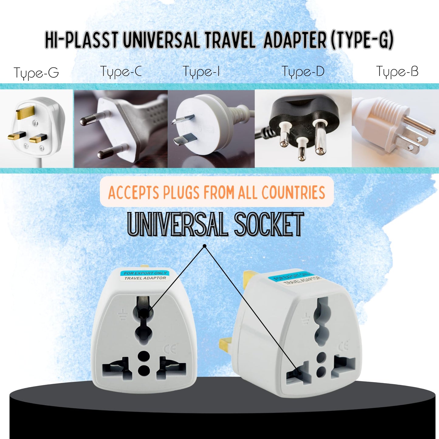 Hi-PLASST (3pcs) Type-A US Converter Plug // India to USA Universal Travel Adapter for USA, Canada, Mexico, Brazil, Philippines, Cuba, Thailand, Taiwan, Japan, Panama, etc