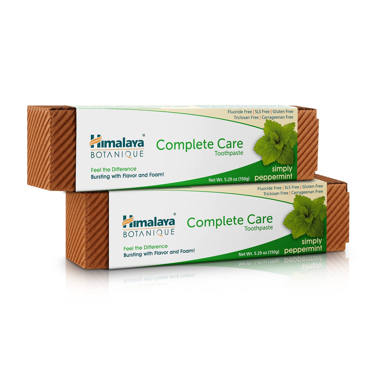 Himalaya Botanique Complete Care Toothpaste, Herbal, Mint Flavor, Fights Plaque, Freshens Breath, Fluoride Free, No Artificial Flavors, SLS Free, Cruelty Free, Foaming, 5.29 Oz, 4 Pack