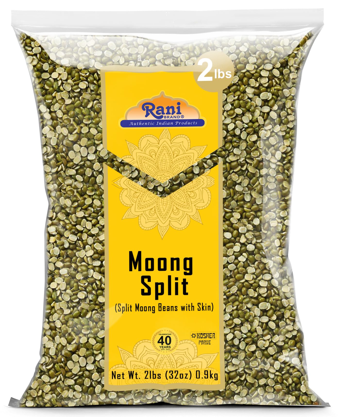 Rani Moong Whole (Ideal for cooking & sprouting, Whole Mung Beans with skin) Lentils Indian 64oz (4lbs) 1.81kg Bulk ~ All Natural | Gluten Friendly | Non-GMO | Kosher | Vegan | Indian Origin