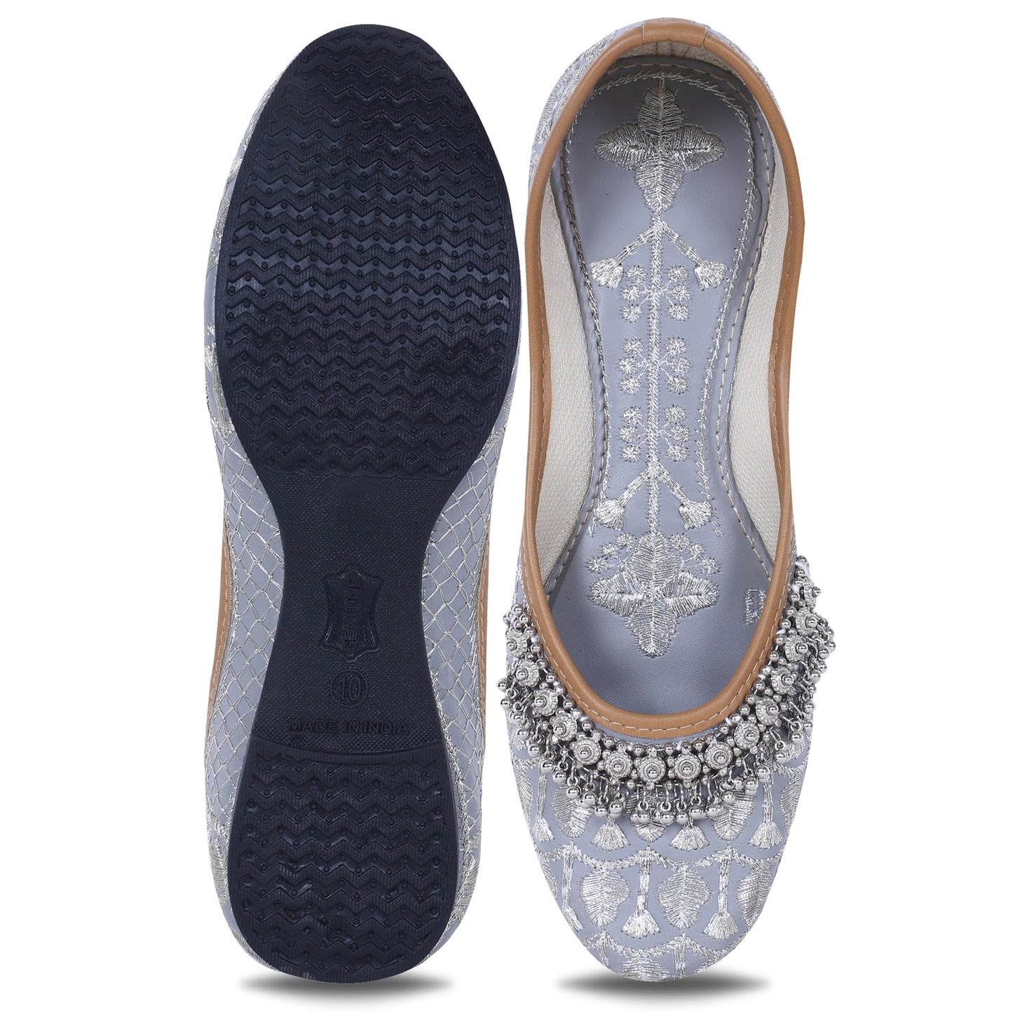 DFR Women Rajasthani Embroidered with Payal Punjabi Mojari Juti Shoe