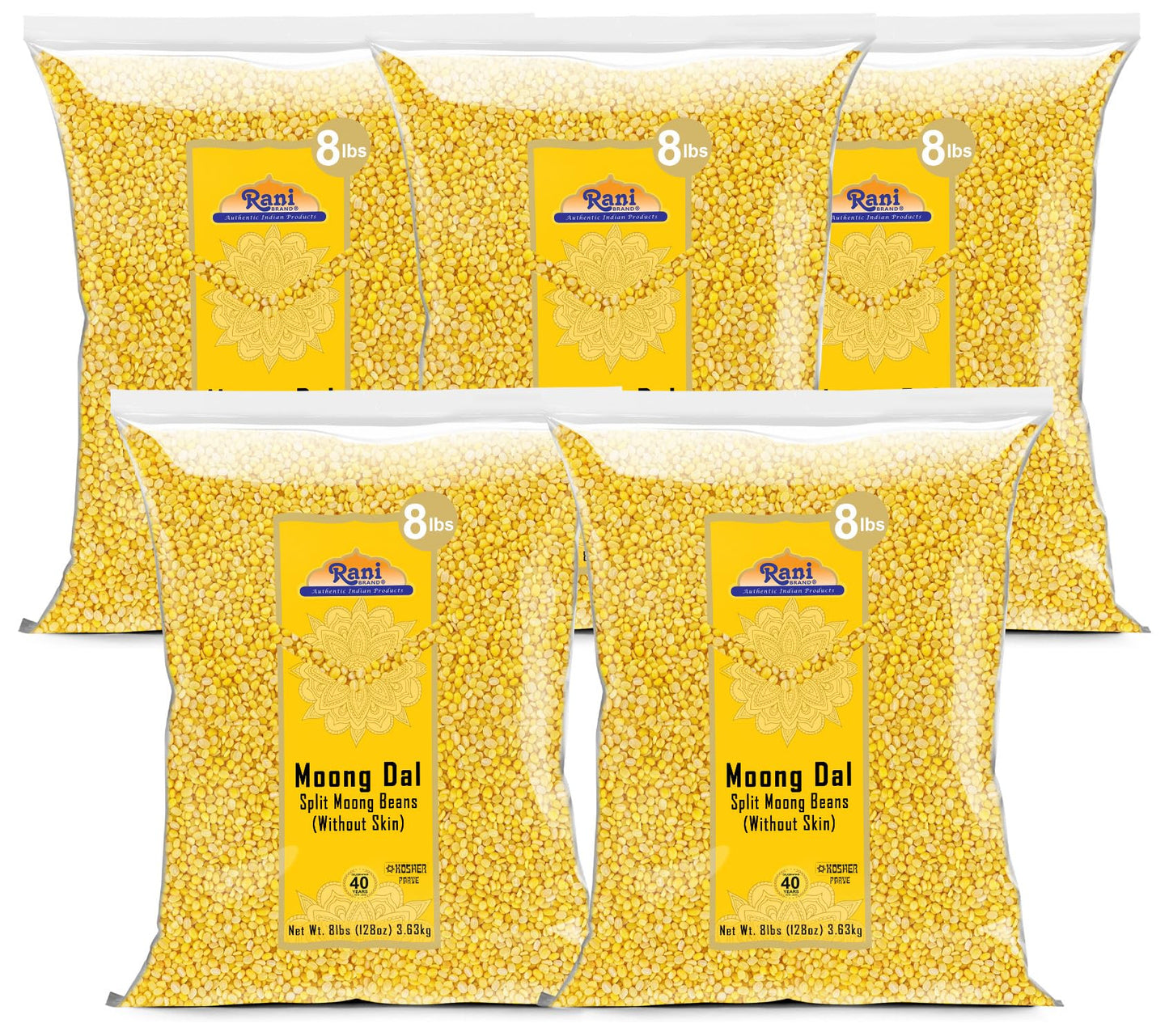 Rani Moong Whole (Ideal for cooking & sprouting, Whole Mung Beans with skin) Lentils Indian 64oz (4lbs) 1.81kg Bulk ~ All Natural | Gluten Friendly | Non-GMO | Kosher | Vegan | Indian Origin