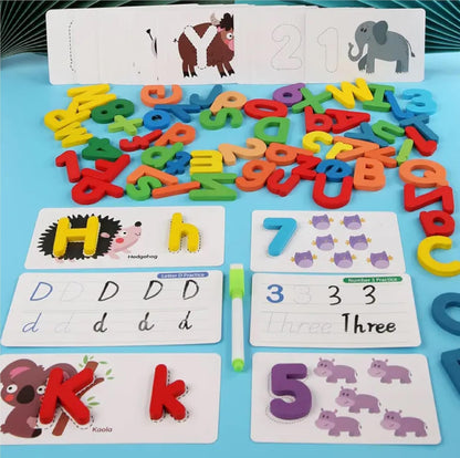 Chocozone Wooden Learning Educational Game Board for Kids, Puzzle Toys for 2 Years Old Boys & Girls (Alphabets, Numbers & Shapes)