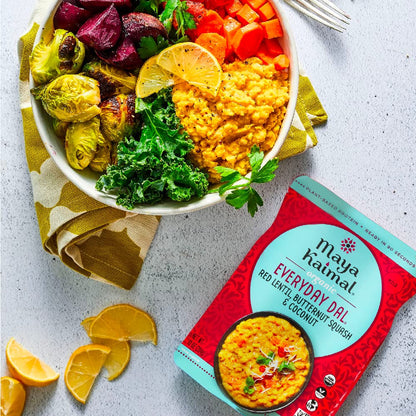 Maya Kaimal Foods - Organic Indian Everyday Dal - 6 pack variety of 10oz Ready to Eat Meals - Fully Cooked - Vegan - Kosher - Microwavable - made from Lentils, Beans, Squash, Coconut, Peas