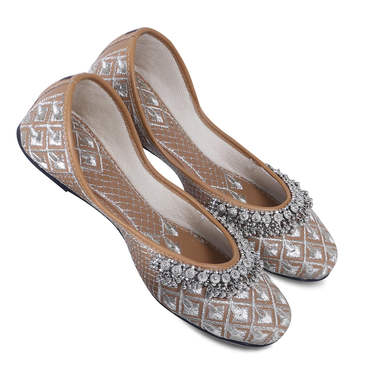 DFR Women Rajasthani Embroidered with Payal Punjabi Mojari Juti Shoe