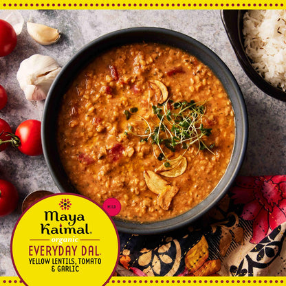 Maya Kaimal Foods - Organic Indian Everyday Dal - 6 pack variety of 10oz Ready to Eat Meals - Fully Cooked - Vegan - Kosher - Microwavable - made from Lentils, Beans, Squash, Coconut, Peas