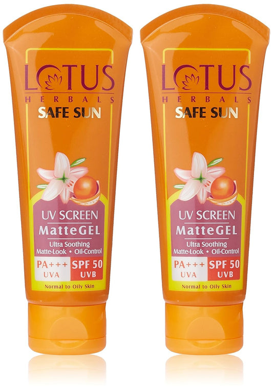 Lotus Herbals Safe Sun UV Screen Matte Gel, 100g (Set of 2)