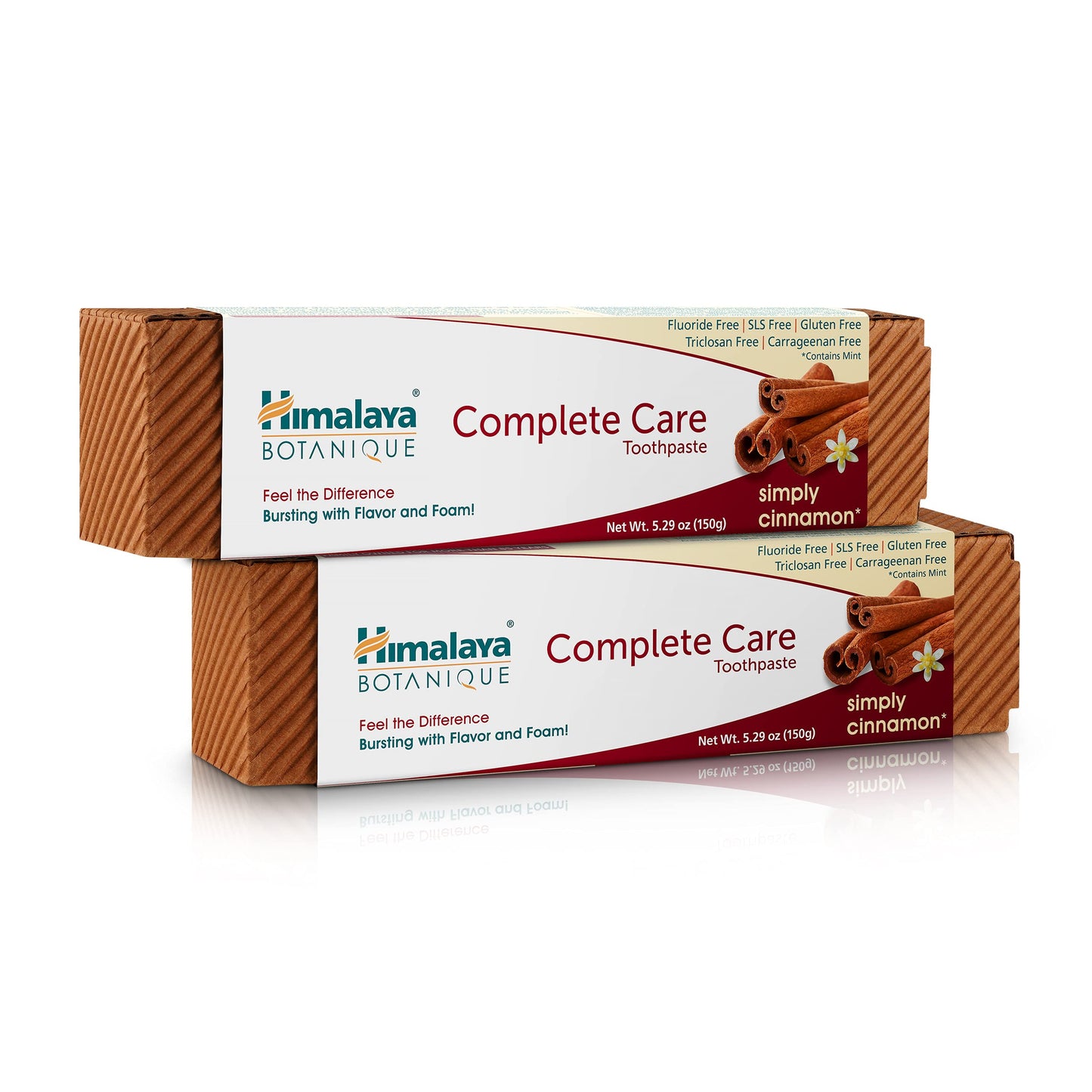 Himalaya Botanique Complete Care Toothpaste, Herbal, Mint Flavor, Fights Plaque, Freshens Breath, Fluoride Free, No Artificial Flavors, SLS Free, Cruelty Free, Foaming, 5.29 Oz, 4 Pack