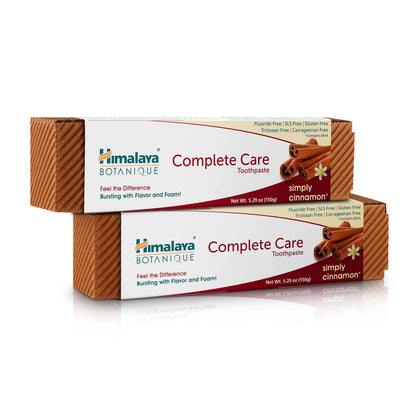 Himalaya Botanique Complete Care Toothpaste, Herbal, Mint Flavor, Fights Plaque, Freshens Breath, Fluoride Free, No Artificial Flavors, SLS Free, Cruelty Free, Foaming, 5.29 Oz, 4 Pack